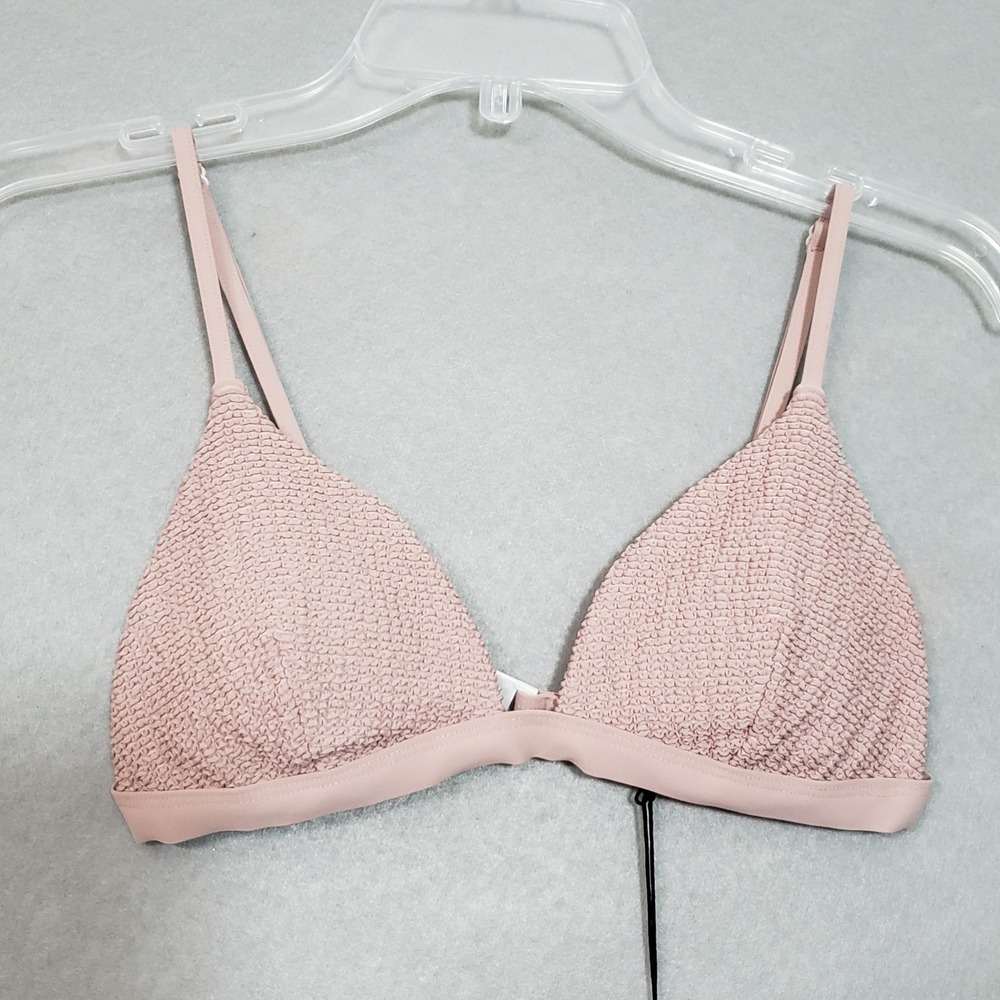 Onia Womens Large Danni Top Ash Pink Smocked Triangle Bikini Swim Top WTS10-5